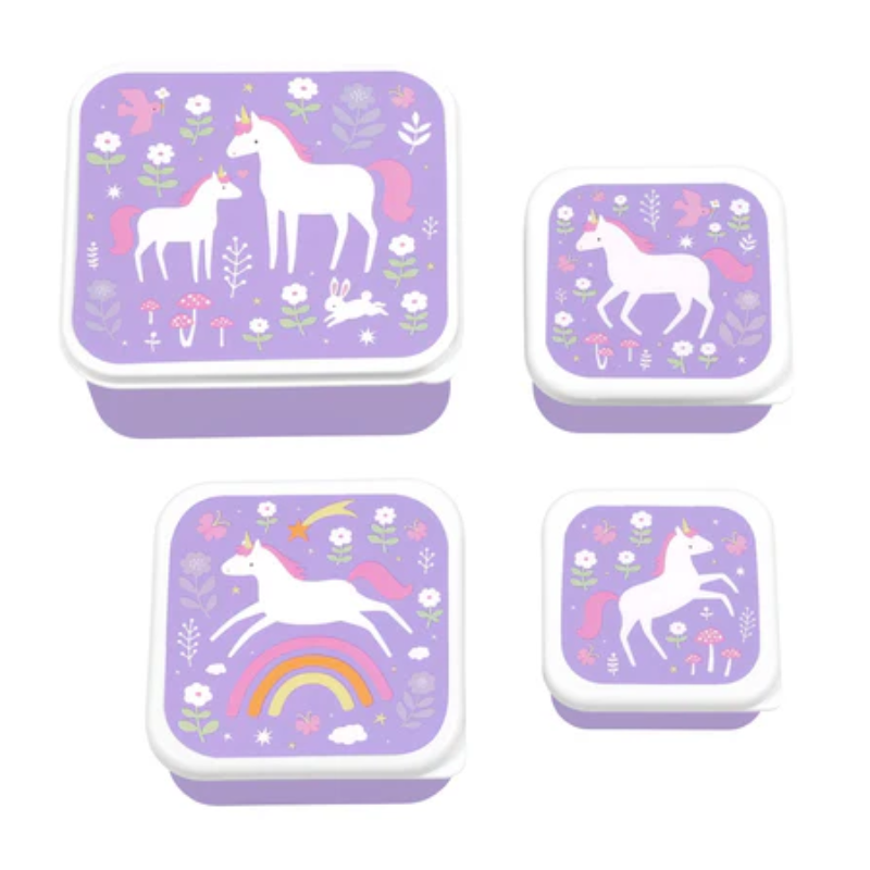 Set cajas almuerzo A Little Lovely Company Unicorn Dreams