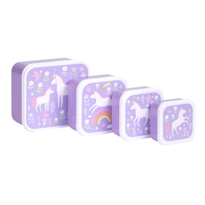 Set cajas almuerzo A Little Lovely Company Unicorn Dreams