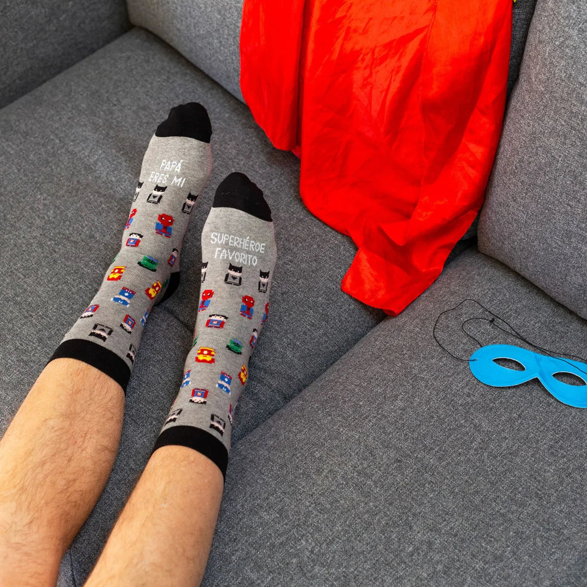 Calcetines a juego "Papi y mini héroe"
