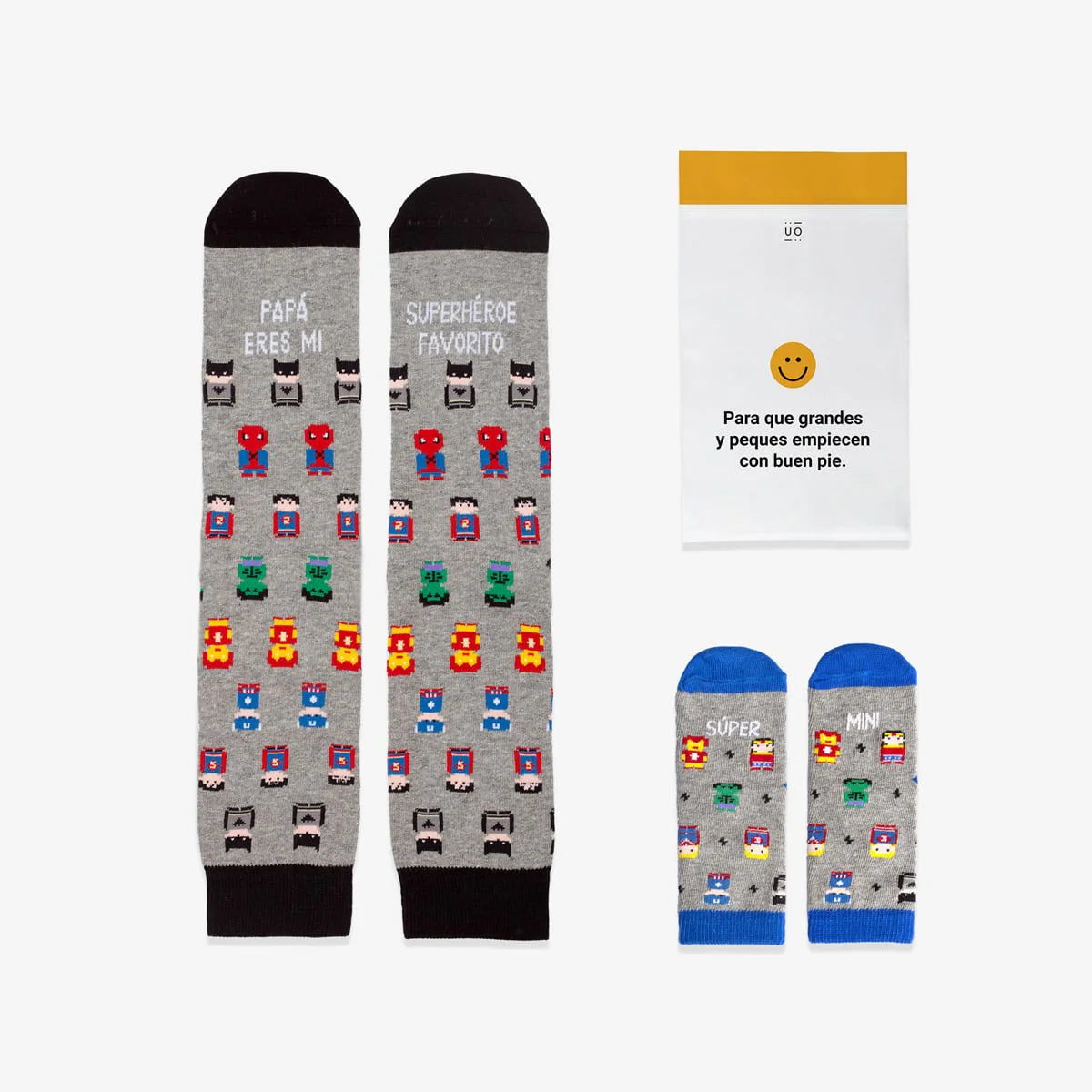 Calcetines a juego "Papi y mini héroe"
