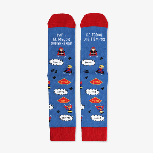 Calcetines "Papi: el mejor superhéroe de todos los tiempos"