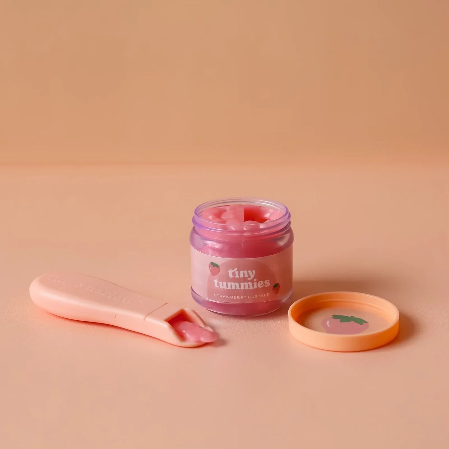 Set potito y cuchara Tiny Tummies Strawberry Custard - Tiny Harlow