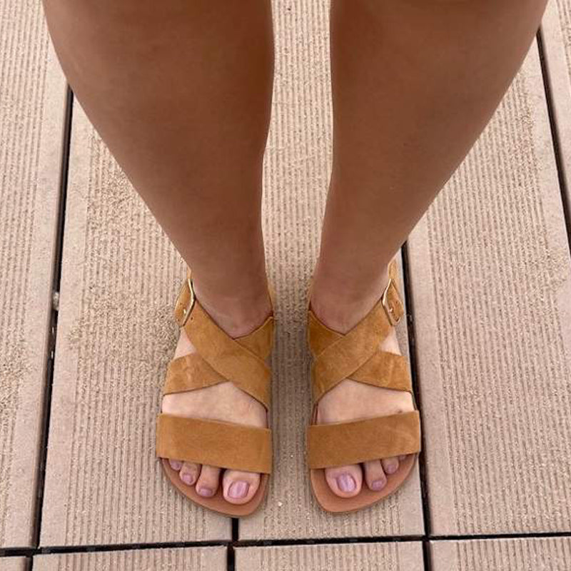 Sandalias Barefoot Adulto Vivant - Lino Serraje Whisky