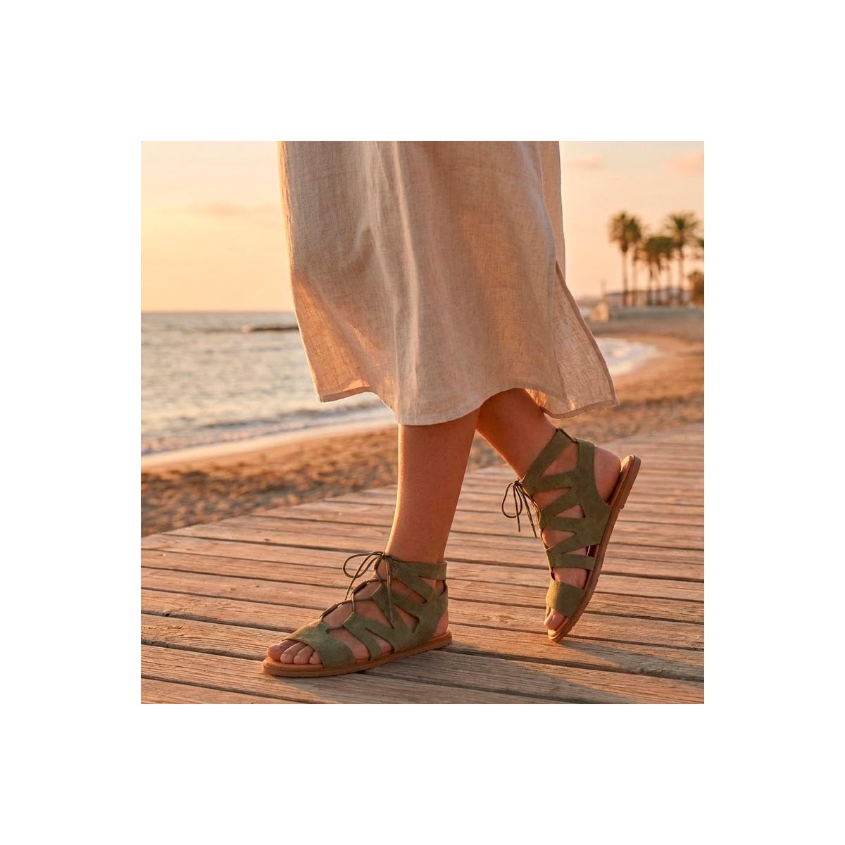 Sandalias Barefoot Adulto Vivant - Savia Serraje Kaki
