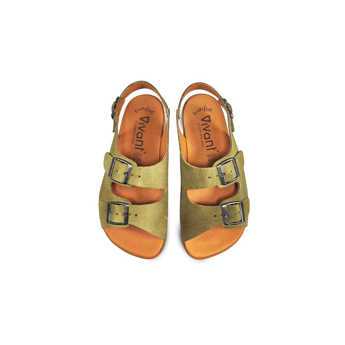 Sandalias Barefoot Adulto Vivant - Semilla Serraje Kaki
