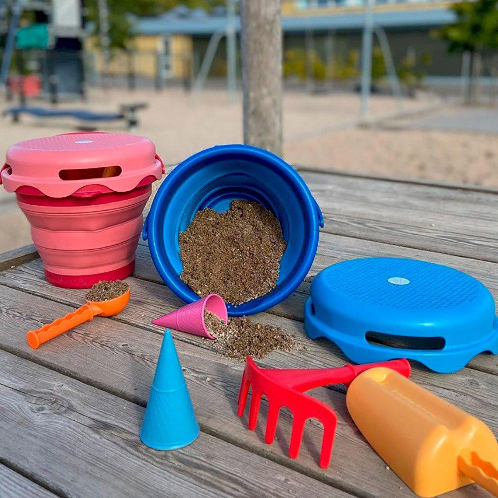 Set juguetes de playa 7en1 CompacToys Azul