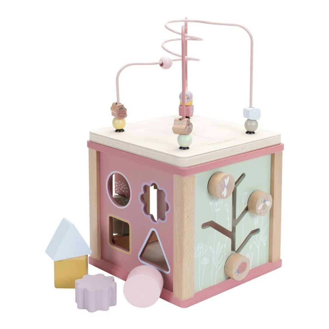 Cubo actividades Flower rosa Little Dutch