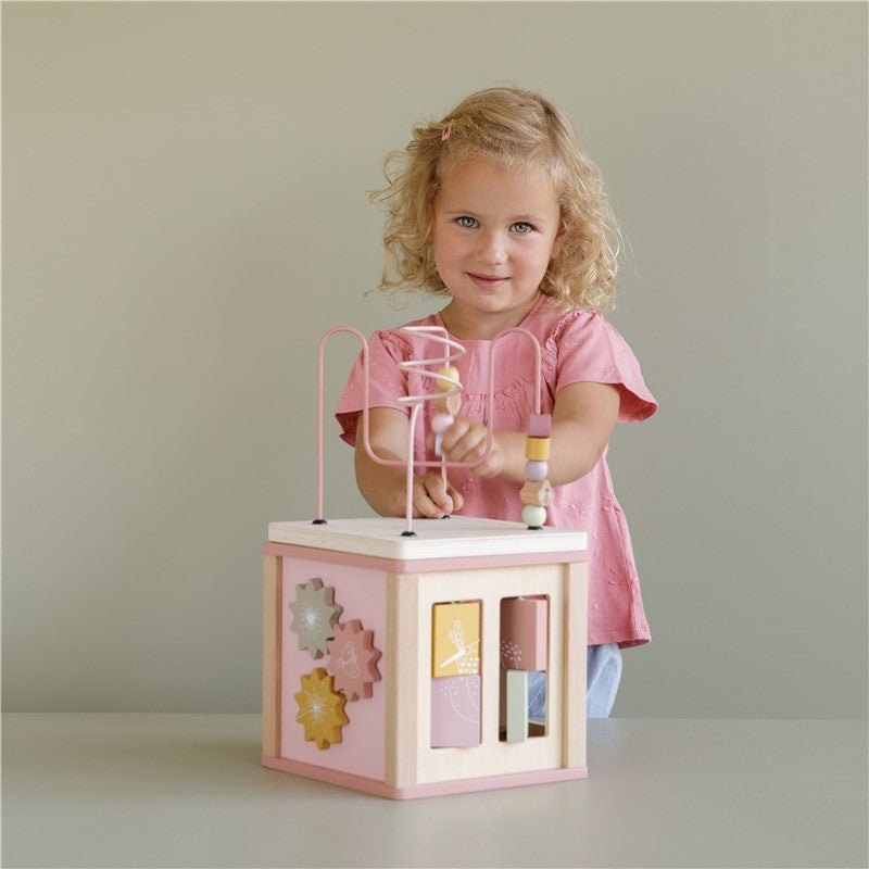 Cubo actividades Flower rosa Little Dutch