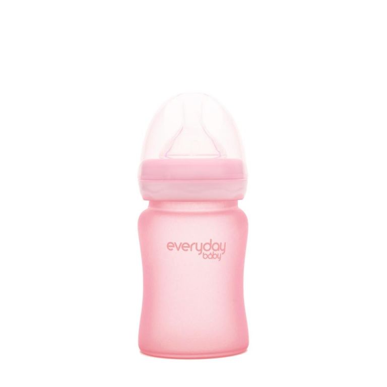 Biberón de cristal 150ml rosa claro Everyday Baby
