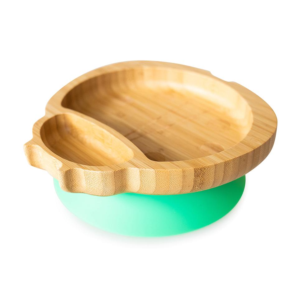Plato de bambú con ventosa Eco Rascals ladybird verde