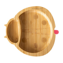Cargar imagen en el visor de la galería, Plato de bambú con ventosa Eco Rascals ladybird granate
