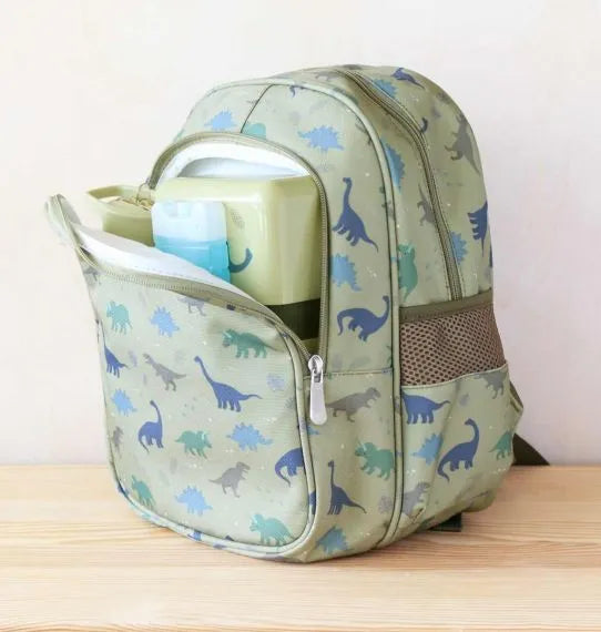 Mochila con bolsillo térmico - A Little Lovely Company Dinosaurios