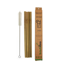 Cargar imagen en el visor de la galería, Pack 4 pajitas de bambú + limpiador Brushboo
