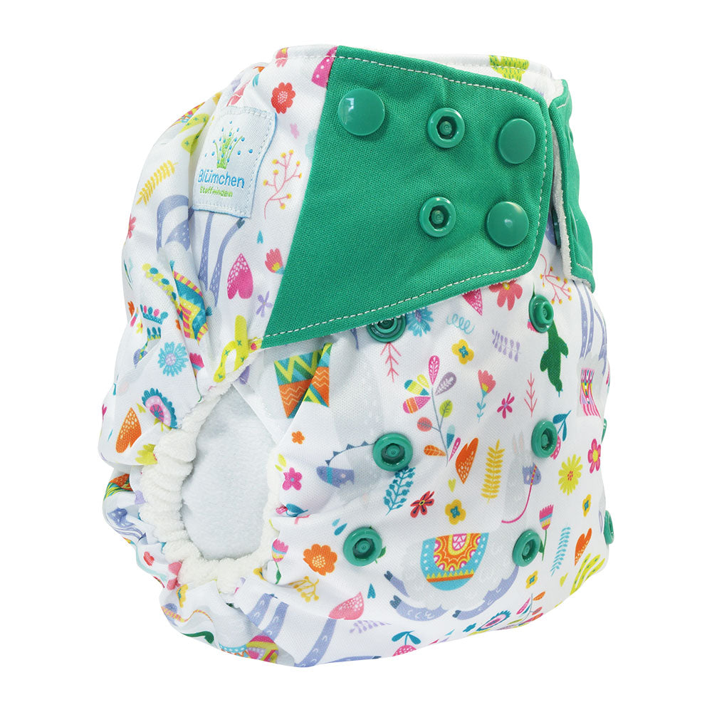 Pañal todo en uno (AIO) bambú Blümchen snaps Llama White
