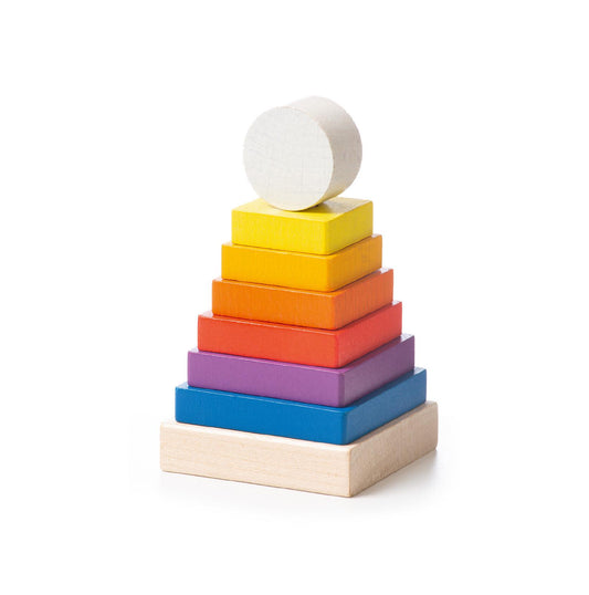 Pirámide arcoíris de madera Cubika