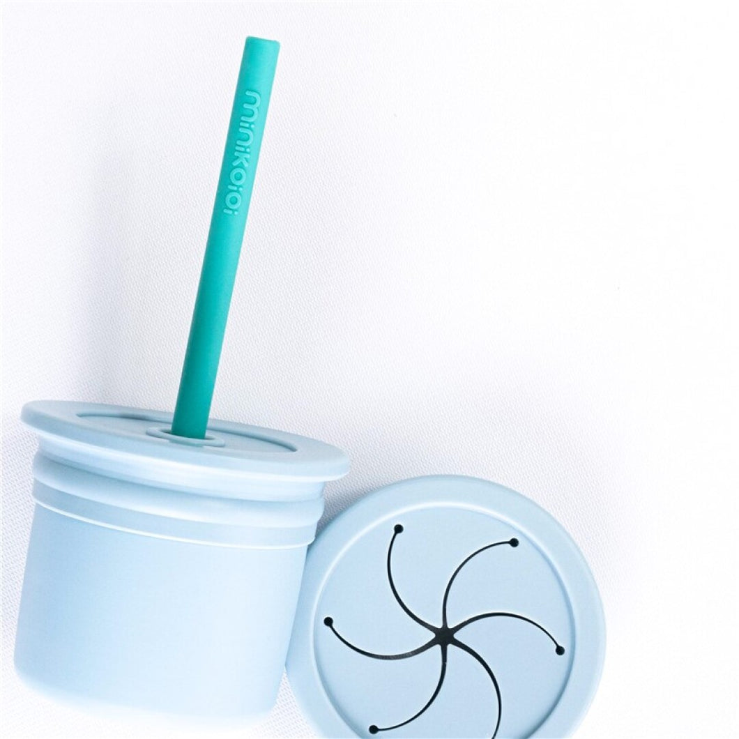 Vaso sip & snack silicona Minikoioi Azul