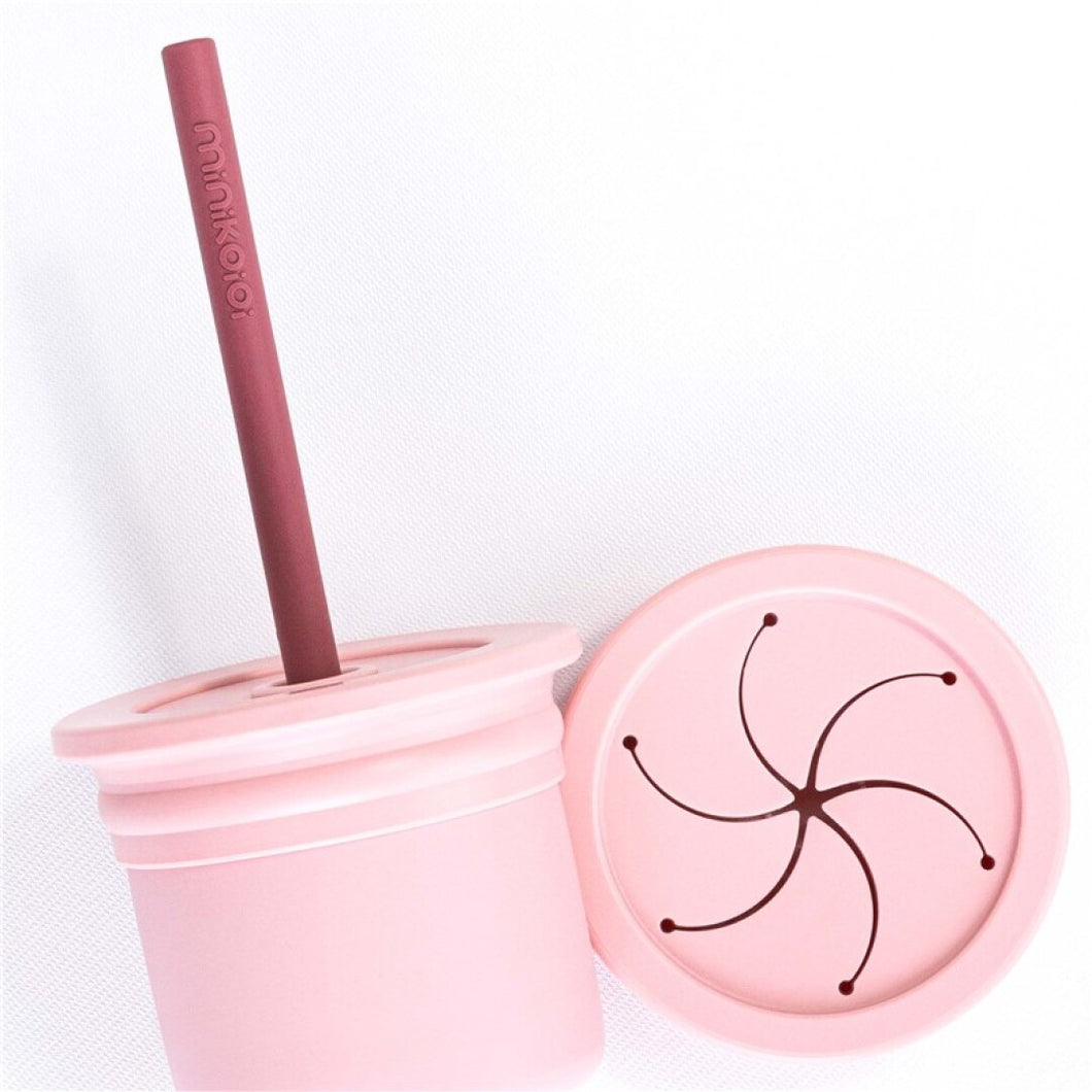 Vaso sip & snack silicona Minikoioi Rosa