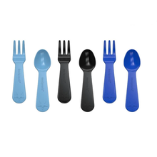 Cargar imagen en el visor de la galería, Set cuchara y tenedor Lunch Punch Yumbox Azul
