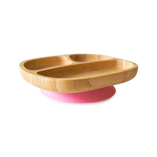 Plato de bambú con ventosa Eco Rascals toddler rosa